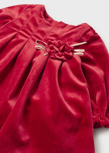 Mayoral Baby Girls Velvet Dress - Cherry