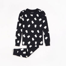 Load image into Gallery viewer, Petit Lem Ghosts Glow in the Dark Print on Black PJ Set