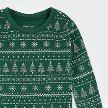 Load image into Gallery viewer, Petit Lem Festive Firs Fair Isle Print on Evergreen PJ Set