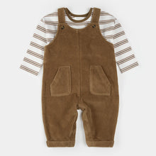 Load image into Gallery viewer, Petit Lem Baby Boys Brown Corduroy Overall Set