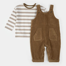 Load image into Gallery viewer, Petit Lem Baby Boys Brown Corduroy Overall Set