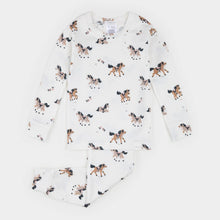 Load image into Gallery viewer, Petit Lem Pony Print on Off-White Infant LunaKnit PJ Set
