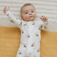 Load image into Gallery viewer, Petit Lem Firsts Baby Diggers Print on Off-White Sleeper