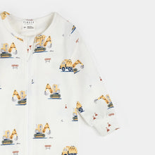 Load image into Gallery viewer, Petit Lem Firsts Baby Diggers Print on Off-White Sleeper
