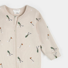 Load image into Gallery viewer, Petit Lem Firsts Baby Golf Caddy Print on Sand Ribbed Sleeper