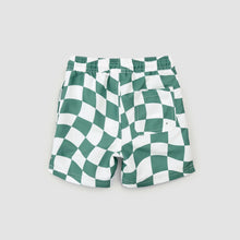 Load image into Gallery viewer, Miles the Label Boys Turquoise Checkerboard Swim Trunks