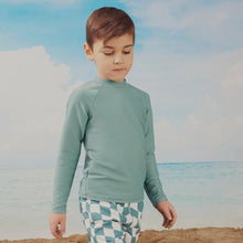 Load image into Gallery viewer, Miles the Label Turquoise Ribbed Long-Sleeve Rashguard
