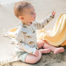 Load image into Gallery viewer, Petit Lem Baby Boys Beach Dinos & Sage Rashguard Set