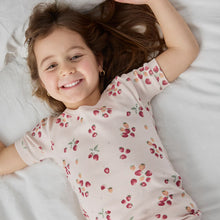 Load image into Gallery viewer, Petit Lem Girls Strawberry Print on Soft Pink Ribbed PJ Set