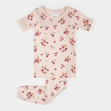 Load image into Gallery viewer, Petit Lem Girls Strawberry Print on Soft Pink Ribbed PJ Set