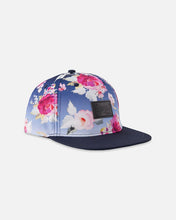 Load image into Gallery viewer, deux par deux Girls Printed Cap - Blue Rose