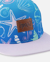 Load image into Gallery viewer, deux par deux Girls Printed Cap - Blue Shell