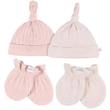 Load image into Gallery viewer, Just Born 4pc Hat & Mitten Set - 0-6M