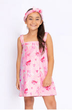 Load image into Gallery viewer, Preppy Goose Girls Plush Bow Print Spa Wrap w/Headband