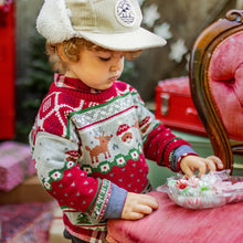 Load image into Gallery viewer, Souris Mini Baby Festive Knit Sweater - Red