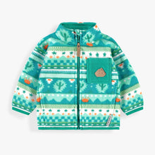 Load image into Gallery viewer, Souris Mini Baby/Toddler Patterned Fleece Jacket - Turquoise