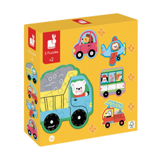 Load image into Gallery viewer, Janod Progressive Puzzle - Vehicles