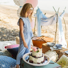 Load image into Gallery viewer, Souris Mini Girls Blouse w/ Eyelet Embroidery - Baby Blue