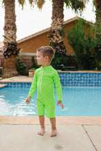 Load image into Gallery viewer, Current Tyed "Green Gecko" Solid Ribbed Sunsuit