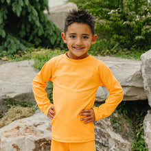 Load image into Gallery viewer, Current Tyed "Brights" Ribbed Neon Orange Rashguard Top