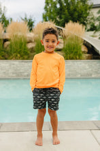 Load image into Gallery viewer, Current Tyed "Brights" Ribbed Neon Orange Rashguard Top