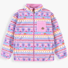 Load image into Gallery viewer, Souris Mini Patterned Fleece Jacket - Purple
