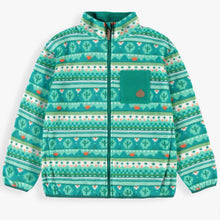 Load image into Gallery viewer, Souris Mini Patterned Fleece Jacket - Turquoise