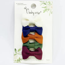 Load image into Gallery viewer, Baby Wisp Charlotte Bows Tuxedo Ribbon Bow Snap Clip - 5PK