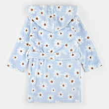 Load image into Gallery viewer, Petit Lem Daisy Print Light Blue Plush Robe Plush Hooded Robe