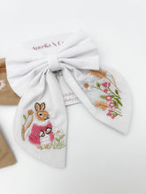 Load image into Gallery viewer, Aurelia & Co. Easter Bunny Hair Bow Embroidered