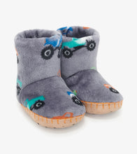 Load image into Gallery viewer, Hatley Boys Fuzzy Fleece Slippers - Monster Trucks