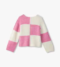 Load image into Gallery viewer, Hatley Girls Sea Pink Check Drop Shoulder Sweater