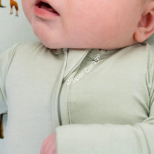 Load image into Gallery viewer, Belan.J Baby Footed Zipper Sleeper - Sage