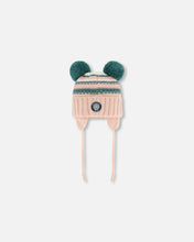 Load image into Gallery viewer, deux par deux Girls Knit Hat w/Ears - Light Pink Cat Face
