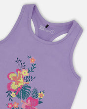 Load image into Gallery viewer, deux par deux Girls Organic Cotton Racerback Tank Top - Floral Mauve