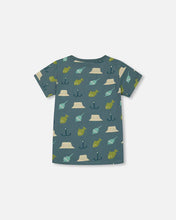 Load image into Gallery viewer, deux par deux Boys Printed Organic Cotton Tee - Teal