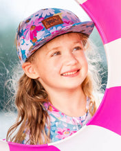 Load image into Gallery viewer, deux par deux Girls Printed Cap - White, Pink, And Green Flowers
