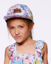Load image into Gallery viewer, deux par deux Girls Printed Cap - White, Pink, And Green Flowers