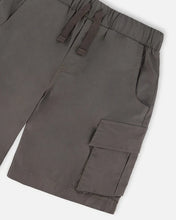 Load image into Gallery viewer, deux par deux Boys Parachute Cargo Pocket Shorts - Dark Grey