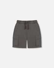 Load image into Gallery viewer, deux par deux Boys Parachute Cargo Pocket Shorts - Dark Grey