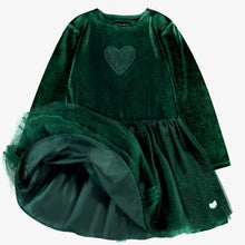 Load image into Gallery viewer, Souris Mini Girls Velvet Dress - Green