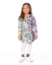 Load image into Gallery viewer, deux par deux Girls Stretch Fleece Dress Sage Floral