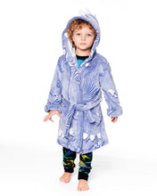 Load image into Gallery viewer, deux par deux Boys Plush Robe - Glow In The Dark Dino