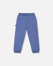 Load image into Gallery viewer, deux par deux Boys Fleece Sweatpants With Articulated Knees - True Navy