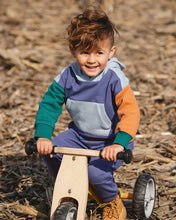 Load image into Gallery viewer, deux par deux Boys Long Sleeve Colorblocked Hooded Fleece Sweatshirt Blue