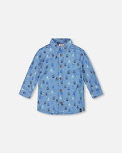 Load image into Gallery viewer, deux par deux Boys Printed Long Sleeve Chambray Ski Shirt
