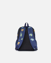 Load image into Gallery viewer, deux par deux Little Kids Backpack - Navy Animal Print