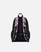 Load image into Gallery viewer, deux par deux Kids Backpack - Black Retro Flower Print