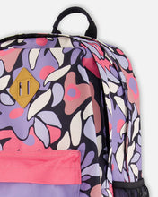 Load image into Gallery viewer, deux par deux Kids Backpack - Black Retro Flower Print