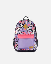 Load image into Gallery viewer, deux par deux Kids Backpack - Black Retro Flower Print